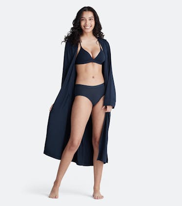 Unisex Hooded Modal Robe Unisex Hooded Modal Robe in Dark Sapphire