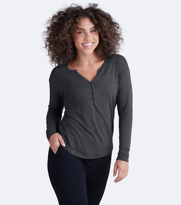 Women's Modal Henley Women's Modal Henley in Heather Charcoal