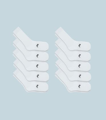 Breathe Crew Sock 10-Pack Breathe Crew Sock 10-Pack in White