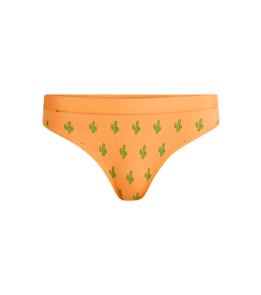 Stretch Cotton Mid-Rise Thong Stretch Cotton Mid-Rise Thong in Saguaro Blossom
