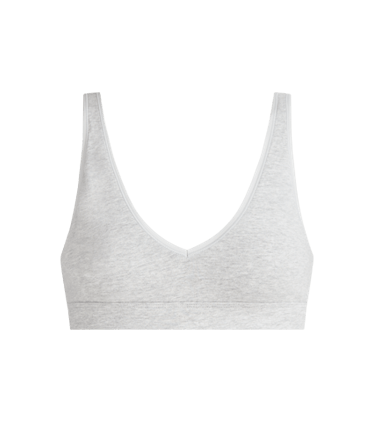 Stretch Cotton V-Neck Bralette Stretch Cotton V-Neck Bralette in Heather Grey