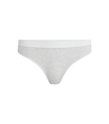 Stretch Cotton Mid-Rise Thong Stretch Cotton Mid-Rise Thong in Heather Grey