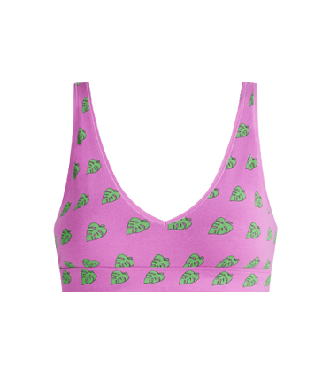 Stretch Cotton V-Neck Bralette Stretch Cotton V-Neck Bralette in Monstera Leaf