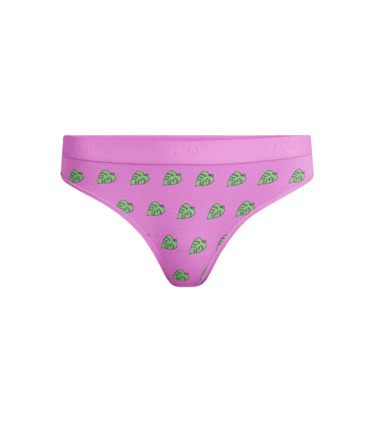 Stretch Cotton Mid-Rise Thong Stretch Cotton Mid-Rise Thong in Monstera Leaf