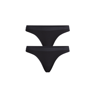 Stretch Cotton Mid-Rise Thong 2-Pack Stretch Cotton Mid-Rise Thong 2-Pack in Black Pack