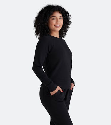 Women's French Terry Crew Sweatshirt Women's French Terry Crew Sweatshirt in Black