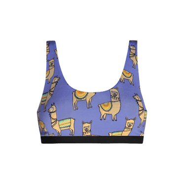 MeUndies FeelFree Triangle Bralette, “No Probllama” Llama Print