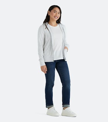 Women's French Terry Zip Hoodie Women's French Terry Zip Hoodie in Light Heather Grey