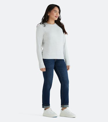 Women's French Terry Crew Sweatshirt Women's French Terry Crew Sweatshirt in Light Heather Grey