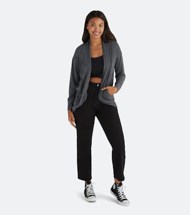 Modal Cocoon Cardigan Modal Cocoon Cardigan in Heather Charcoal