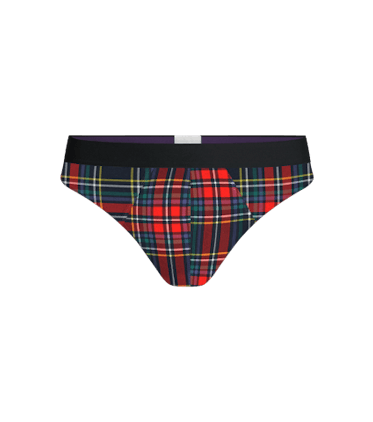 Pouch Front Thong Pouch Front Thong in Festive Plaid