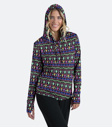 Women's Pullover Hoodie Women's Pullover Hoodie in Cosmic Mistletoe