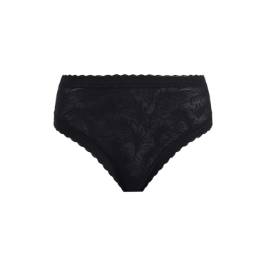 Black and white solid color high waist underwear for women lace
